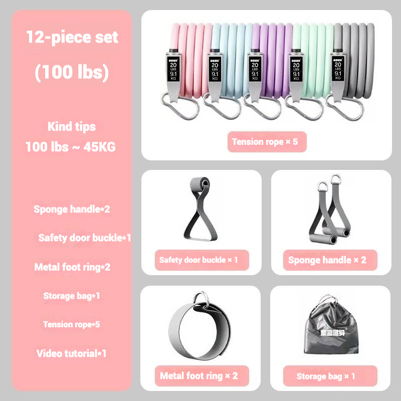 Pull Rope Resistance Band Fitness Muscle Exercise Training Multi-function Elastic Rope RB