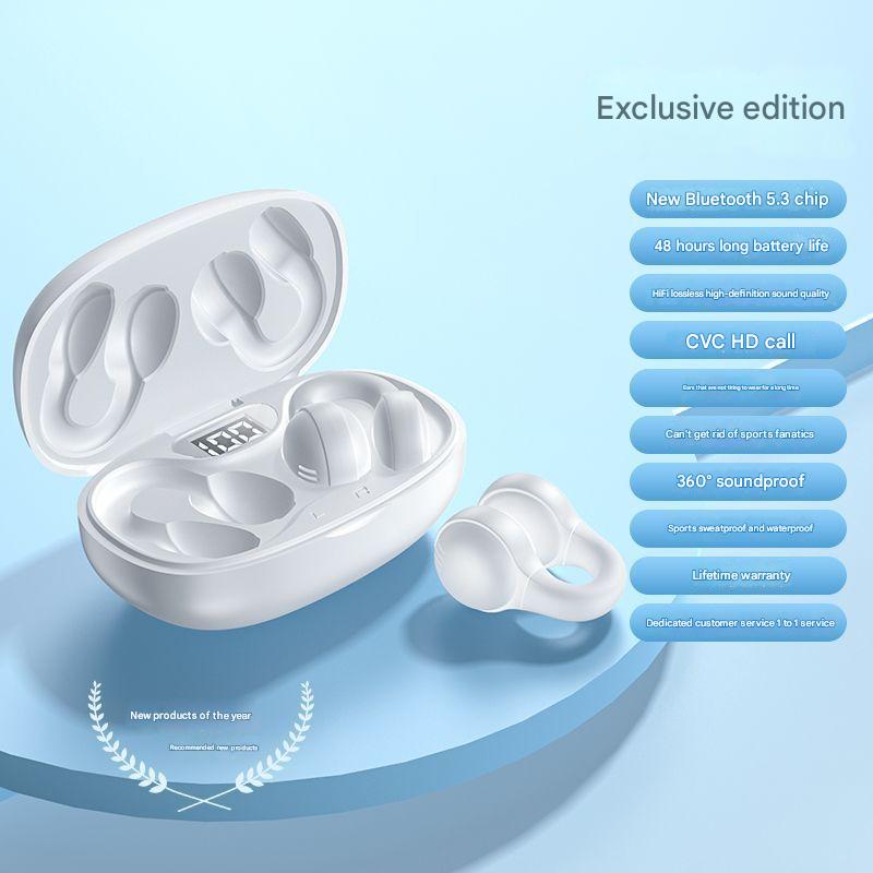 Non-In-Ear Bluetooth Headset Bone Conduction Wireless Ear Clip Long-Term Wear Without Pain Noise Reduction Game HEP