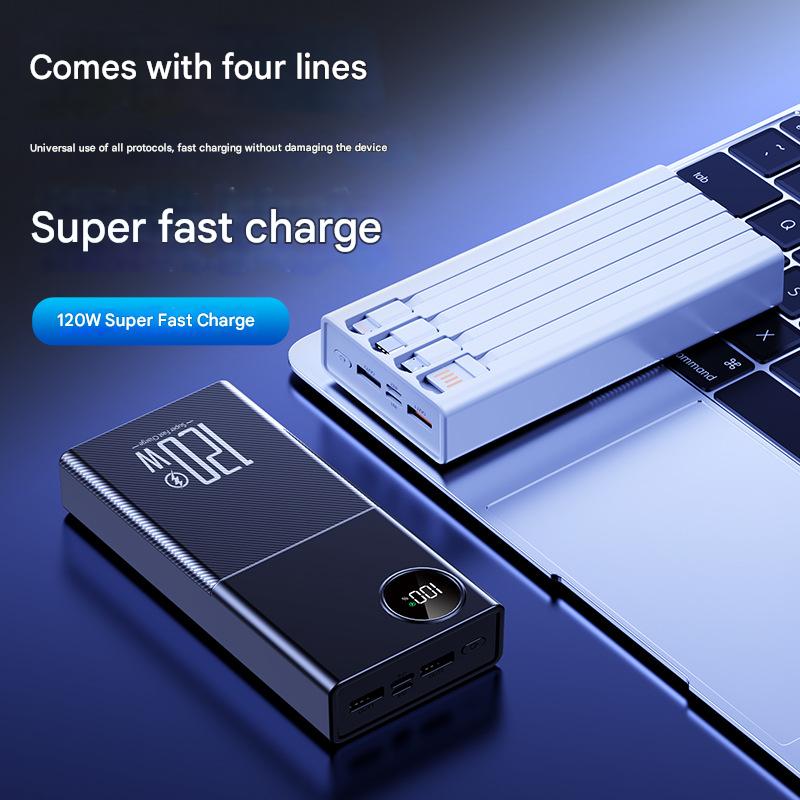 120W Super Fast Charging Power Bank 20000 MAh Battery Large Capacity Mobile Power Bank PB