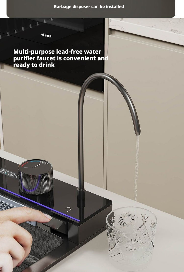 حوض من الألومنيوم بفتحة واحدة كبيرة منقوش على شكل قرص العسل بتصميم حوت طائر مخصص مع شاشة رقمية وزر KS