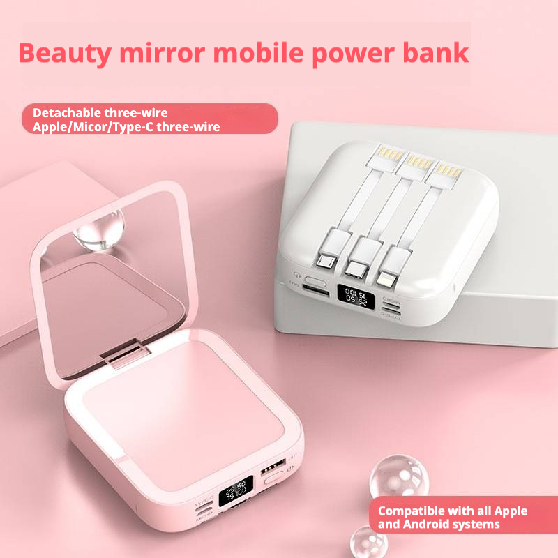 Mini Portable Power Bank Built-in Cable PB