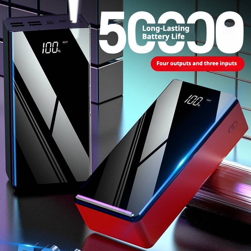 50000 mAh Digital Display Mirror Mobile Power Bank PB