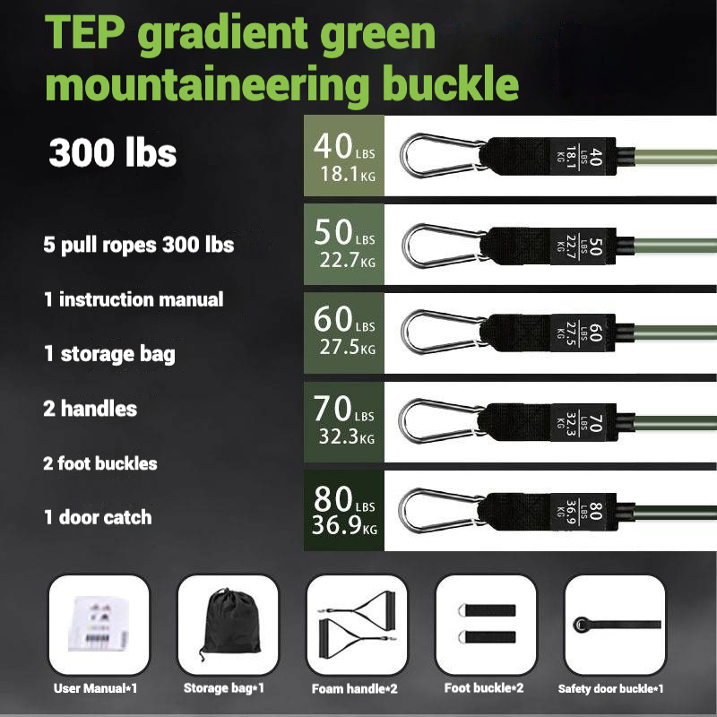 11-piece Pull Rope Puller Home Fitness Chest Expander Set Pull Rope Fitness Equipment RB