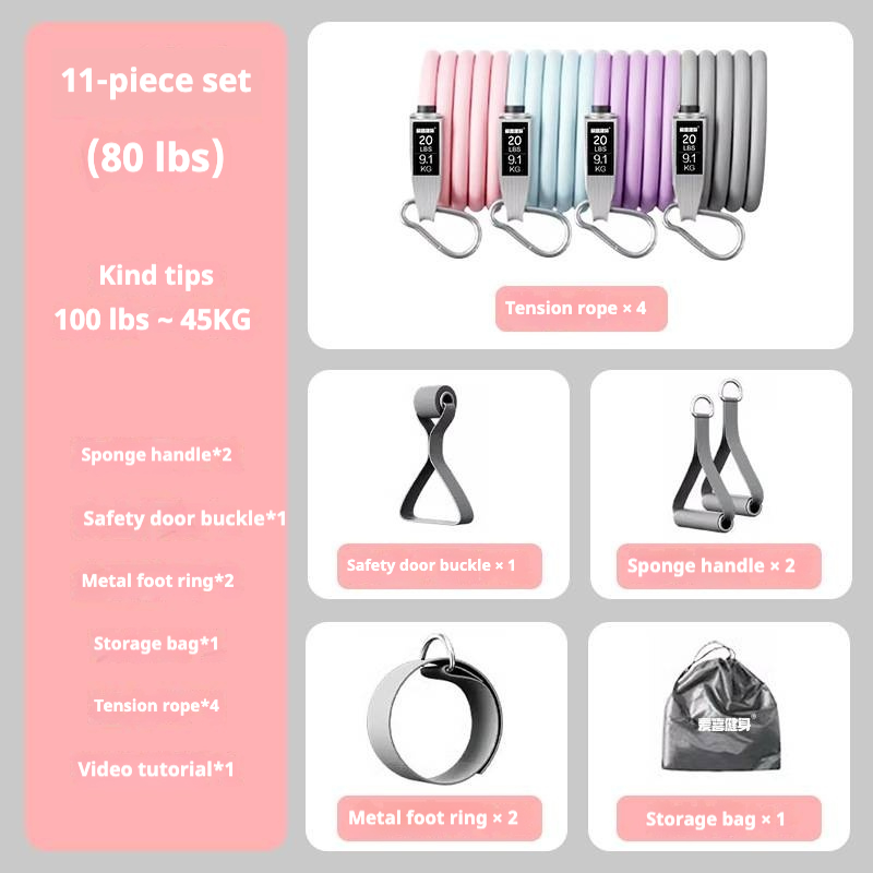 Pull Rope Resistance Band Fitness Muscle Exercise Training Multi-function Elastic Rope RB