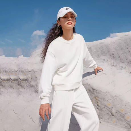 Clothing Casual Round Neck Suit Fleece-Lined Long-Sleeved Sweatshirt Suit