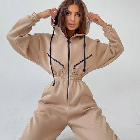 Popular Sports and Leisure Women's Hooded Jumpsuit