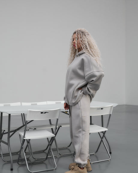 Pure Color Long-Sleeved Hooded Sweatshirt Women's Casual Pants Suit