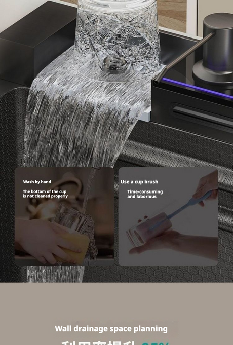 Customized Whale Flying Rain Trough Waterfall Digital Display Button Thickened Honeycomb Embossed Large Single Slot Aluminum Core High-end Faucet KS