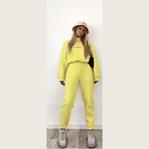 Women's printed vests suit two-piece set Yellow