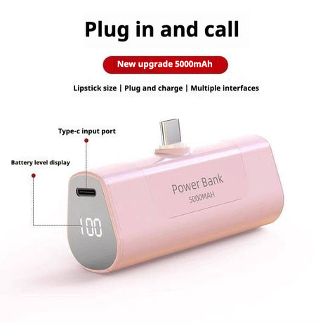 Wireless Shared Fast Charging Capsule Power Bank Small Mini Ultra-Thin Portable Pocket PB