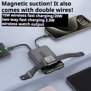 شاحن لاسلكي مغناطيسي 3 في 1 من Treasure PD20W فائق السرعة PB