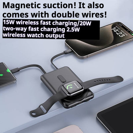 شاحن لاسلكي مغناطيسي 3 في 1 من Treasure PD20W فائق السرعة PB